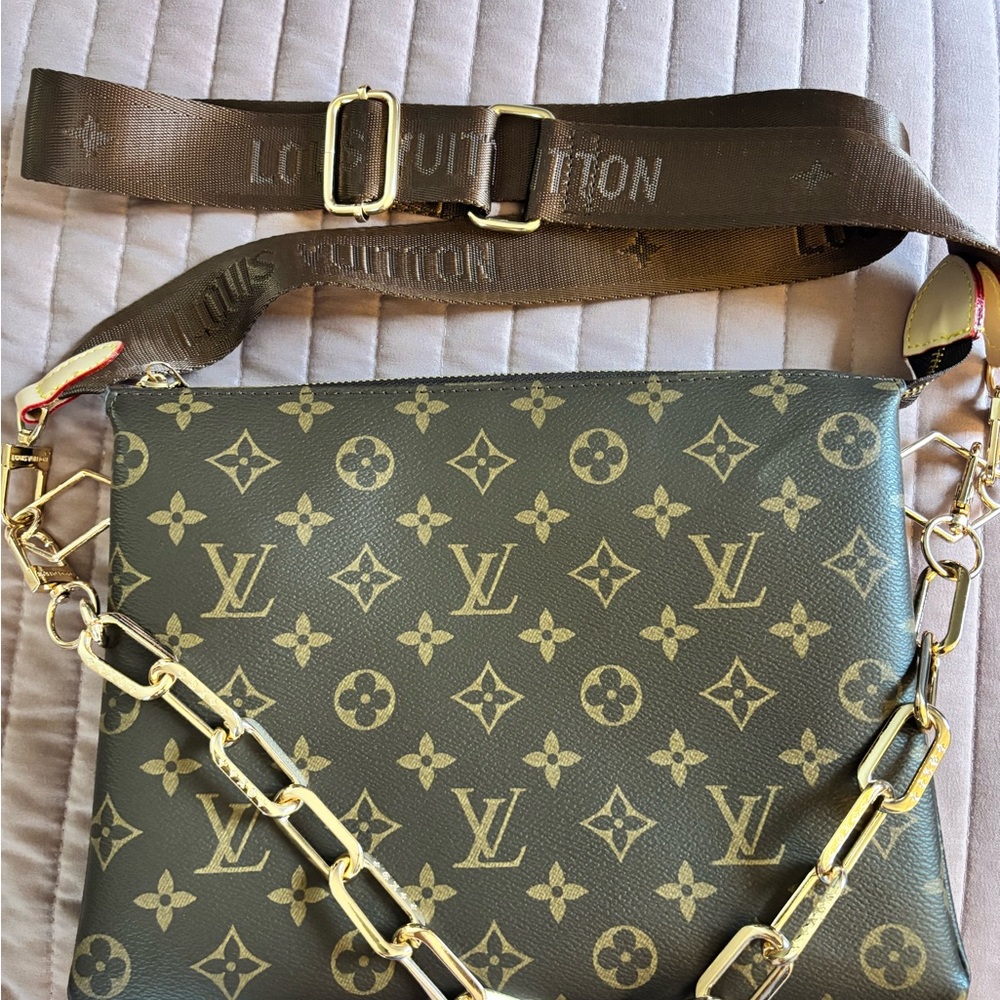 Brown Monogrammed Messenger Crossbody